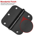 6 Pack Matte Black Interior Door Hinges 3.5" Rounded 5/8" Radius Corners