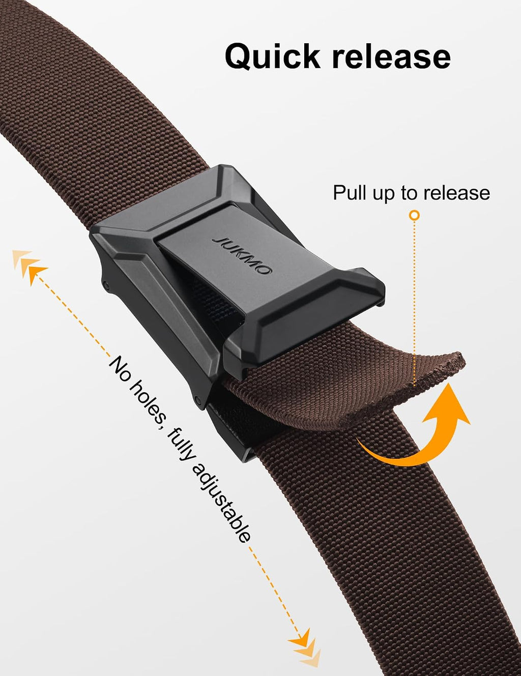JUKMO 2 Pack Men's Stretch Tactical Belt, 1.5" Nylon Web with Flip Buckle