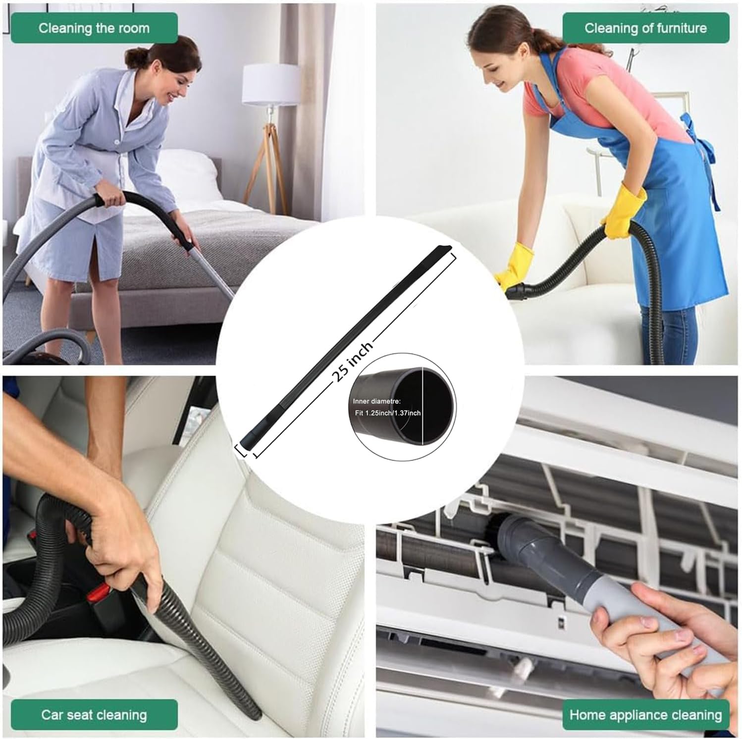 Universal Vacuum Attachments Kit -Shop Vac Attachments1 7/8" to 1 1/4" Vacuum Attachments Cleaners Accessories for