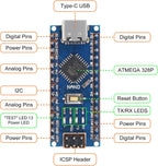 10PCS USB C Nano V3.0 Board, ATmega328P, CH340G Chip 5V 16M, Microcontroller Compatible with Arduino