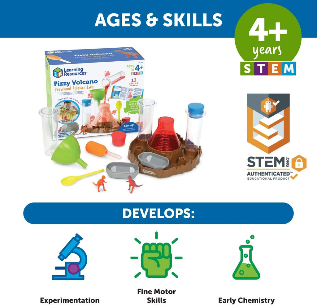 Fizzy Volcano Preschool Science Lab | Preschool Science Kits, Experiments for Kids, STEM Toys, Classroom Must Haves