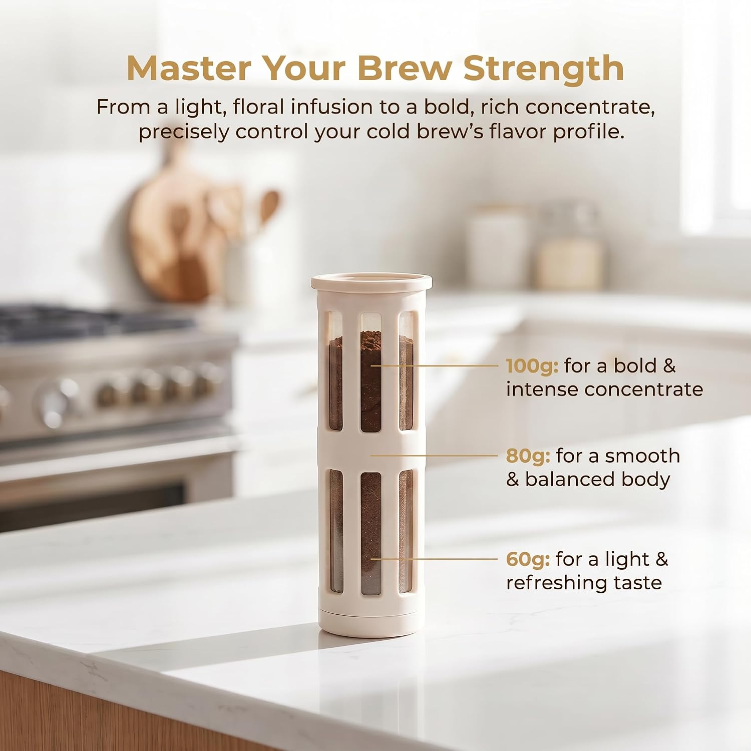 Cold Brew Coffee Maker, 40oz/1L Portable & Durable Iced Coffee and Tea Brewer, Leak-Proof & BPA-Free Kettle