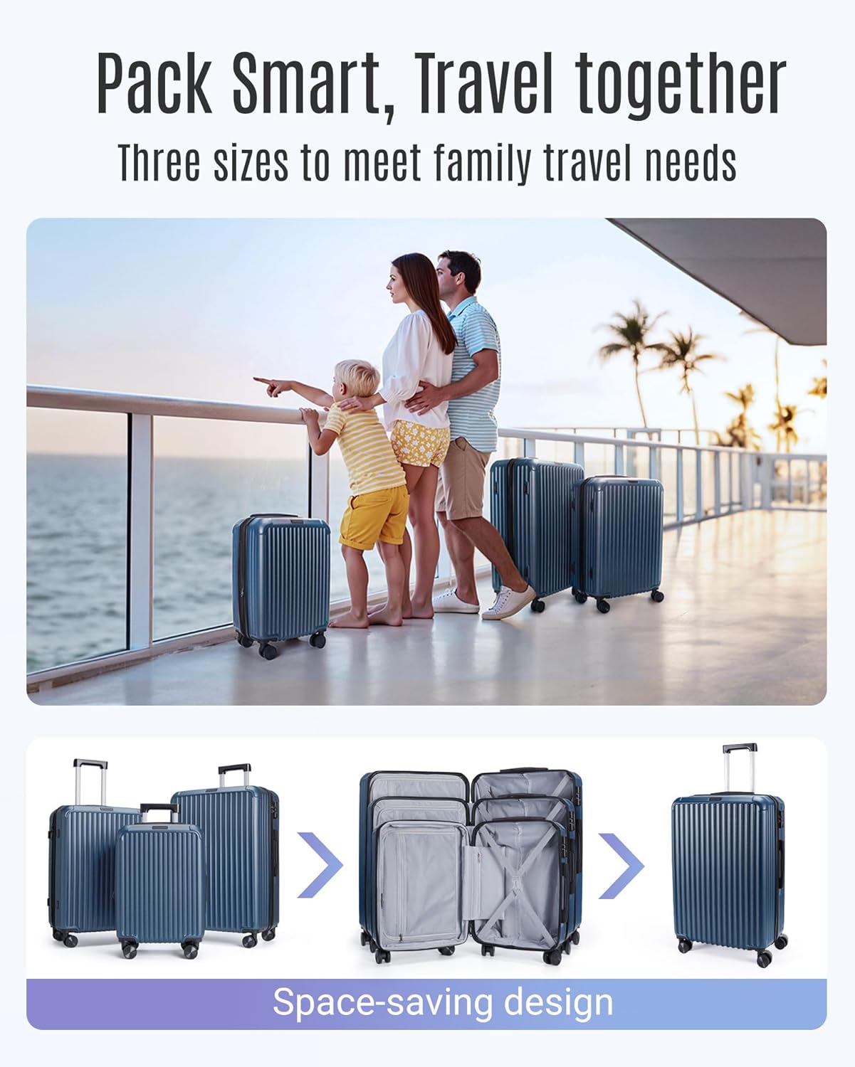 Luggage Sets, Durable Hard Shell 3 Piece Set Suitcase with Spinner Wheels, Hardside Lightweight Luggage set with TSA
