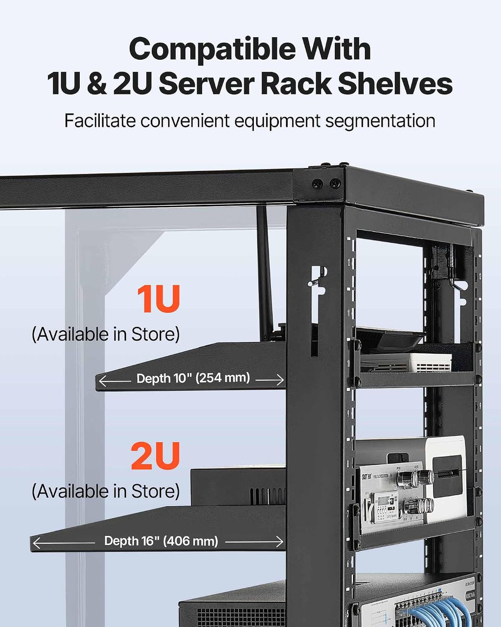 VEVOR 12U Wall Mount Server Rack, 150 lbs Max Load Capacity, Open Frame Network Rack with 180 Degrees Gate Swing, Carbon Steel, for 19-Inch IT Network Equipment & AV Devices Computer Server, Black