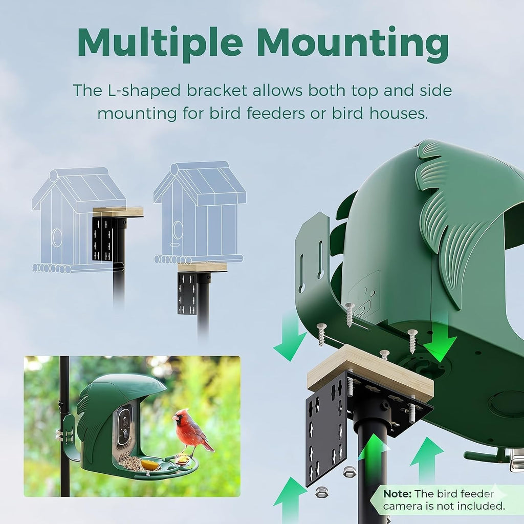 Bird Feeder Pole with Squirrel Baffle, 91'' Inch Heavy-Duty Bird House Pole for Outdoors,Adjustable Height,Universal
