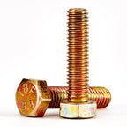 M5-0.8 x 20mm Heavy Duty Hexagon Bolts Hex Head Screws, 8.8 Grade Alloy Steel, Galvanized Finish, Metric Machine Fully Threaded, 50PCS