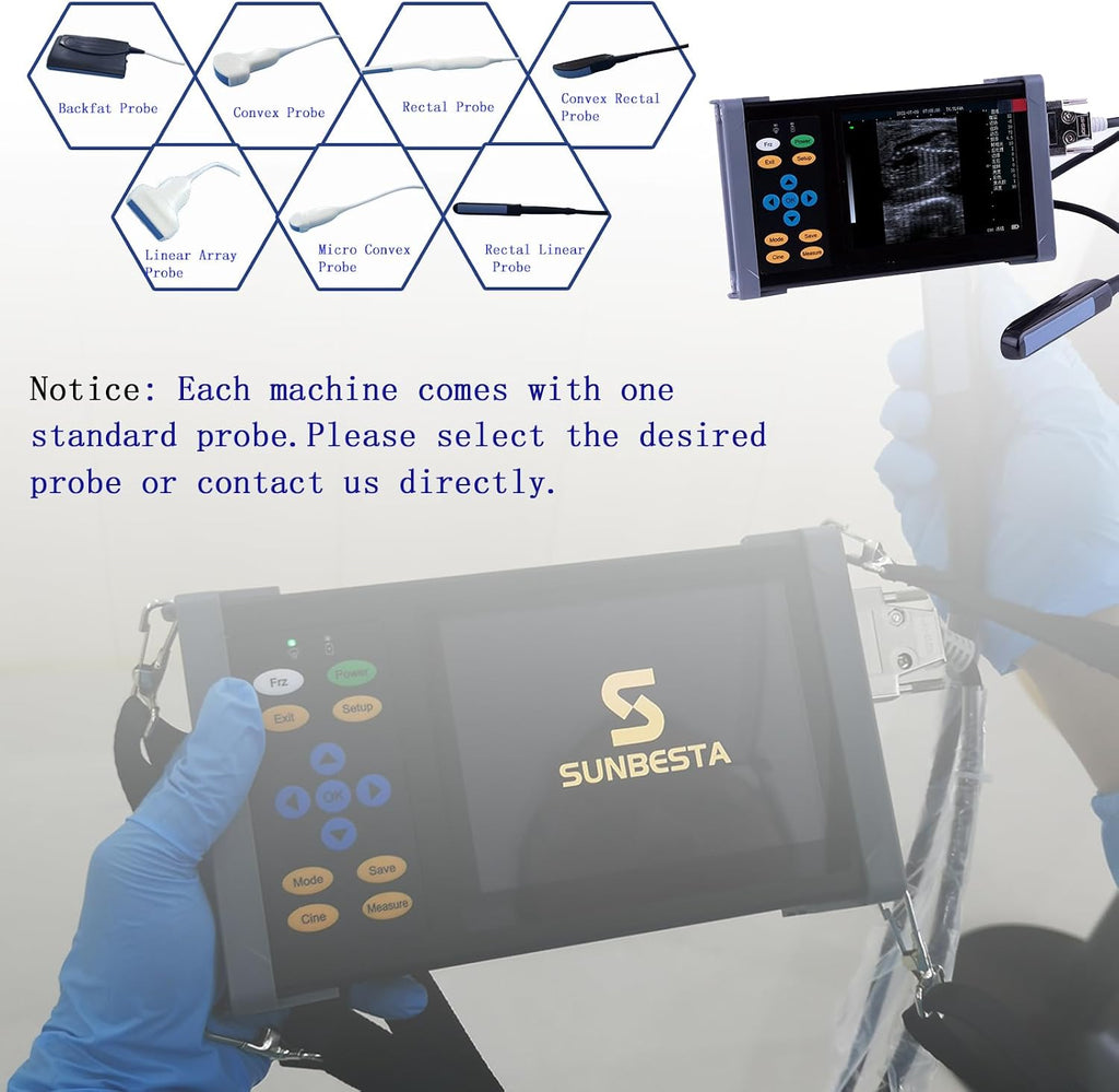 A20 Veterinary Ultrasound Machine for Pregnancy, Handheld Ultrasound Scanner with 6.5 MHz Rectal Linear Probe for