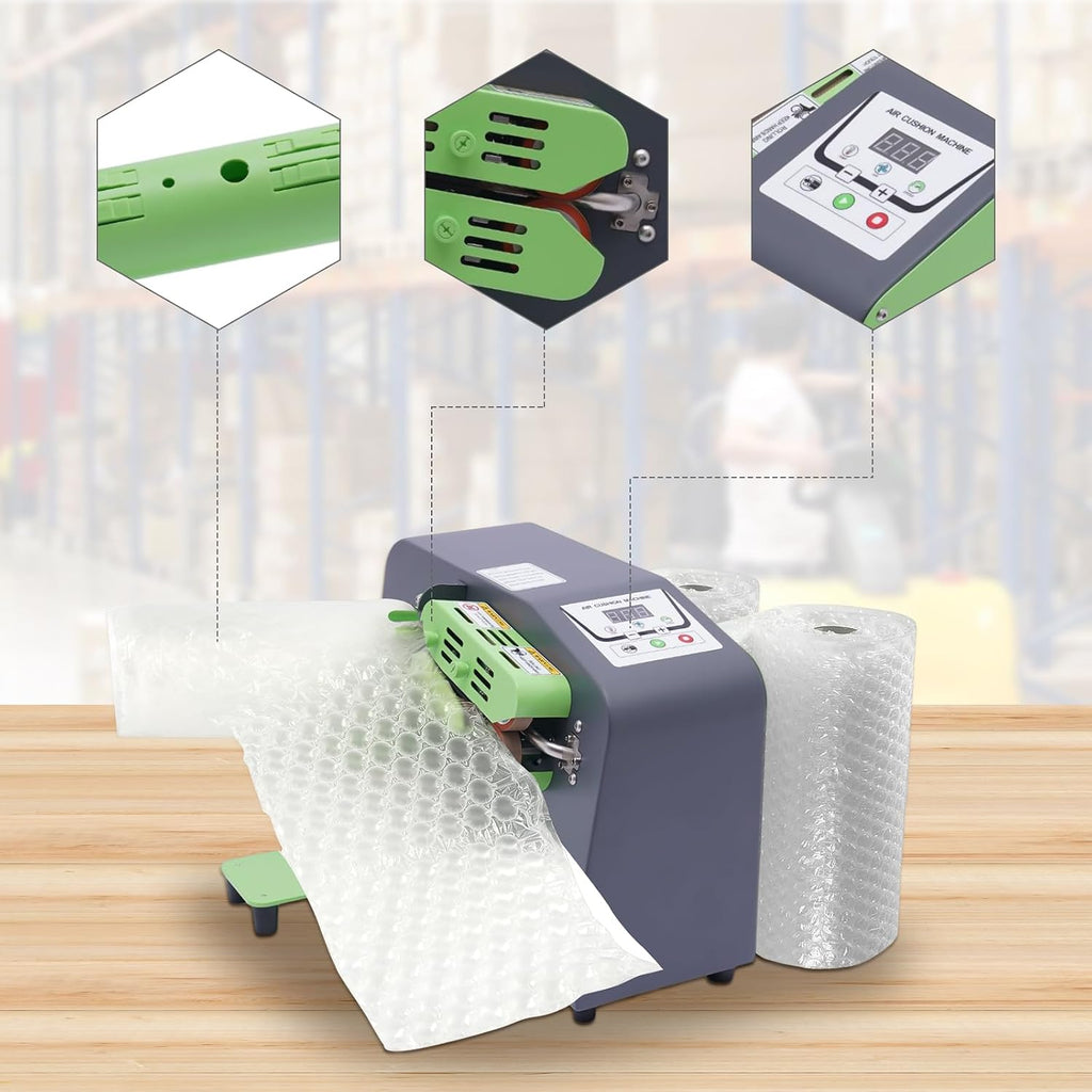 Air Cushion Maker Machine Bags Wrap Pillow Inflator Bubble Packaging Inflator Adjustable Parameters Easy To Use Air