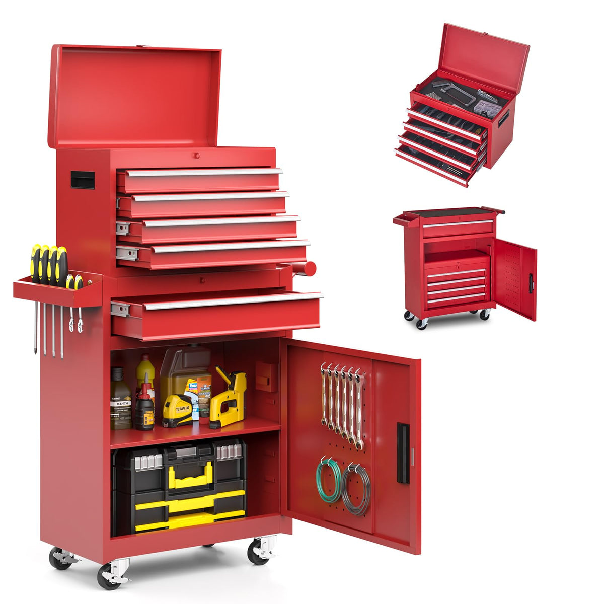 5-Drawer Rolling Tool Chest Red
