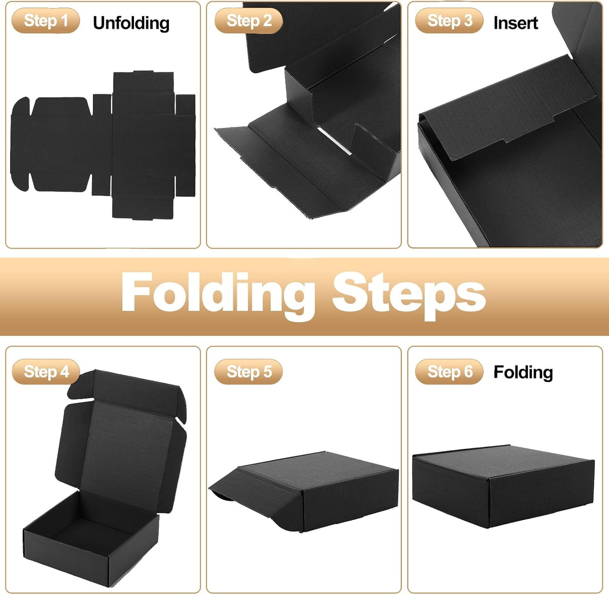 Shipping Boxes,20 Pack Black Corrugated Cardboard Boxes,Recyclable Small Mailer Boxes for Packaging Small Business
