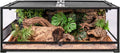 48''x24''x18'' Glass Reptile Terrarium, Front Opening Snake Tank with Double Hinge Door, Reptile Enclosure with Top