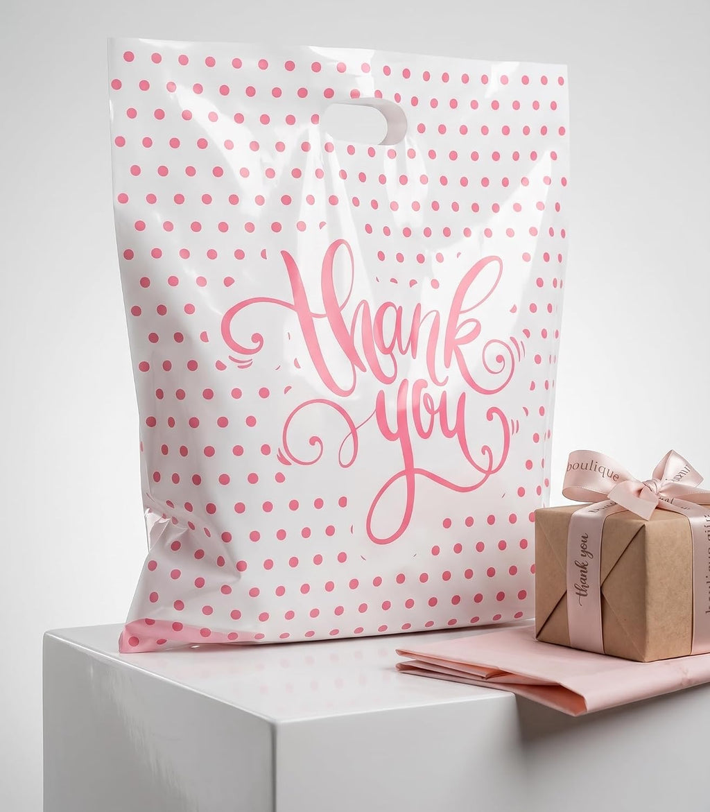 16x18 Large Thank You Bags for Small Business - Shopping Bags with Handles