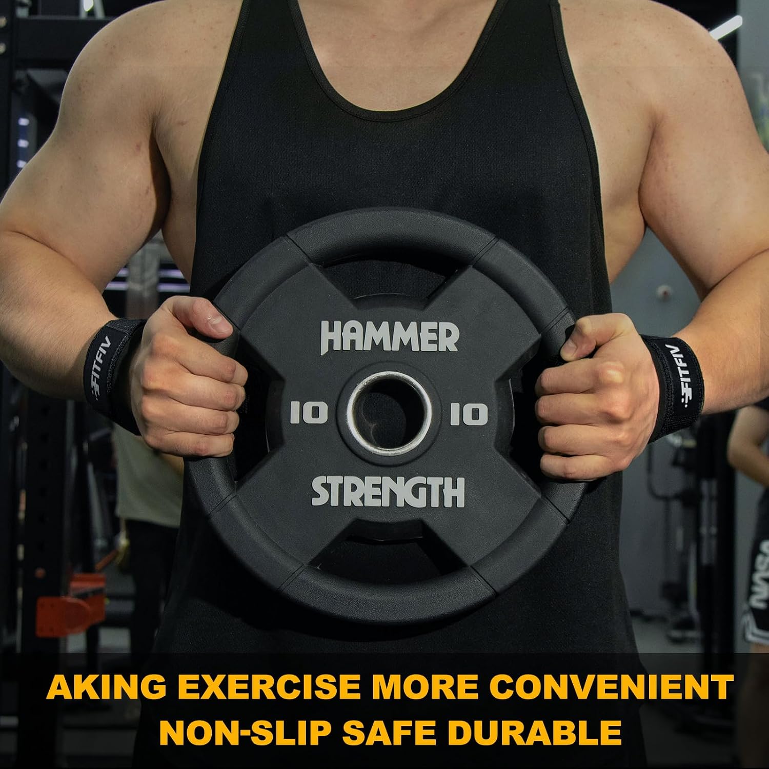 Lifting Straps for Weightlifting, Lifting Wrist Straps for Gym Strength Training, Neoprene-padded Wrist Cushion - Men
