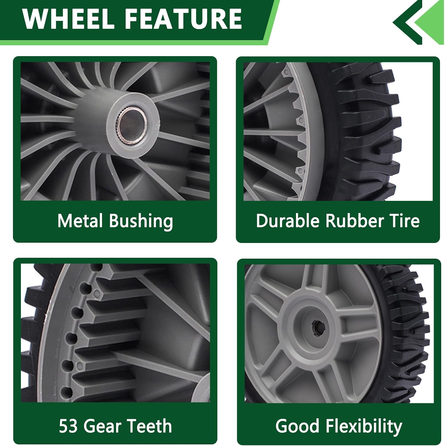 193912X460 Lawn Mower Wheels Fit for Husqvarna Craftsman Poulan Push Mower Front Drive Wheels Mower Replaces