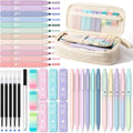 School Supplies with Cute Pen Case, 39ct, Cream | Back to School Stationery Set, Essentials for College & Nursing