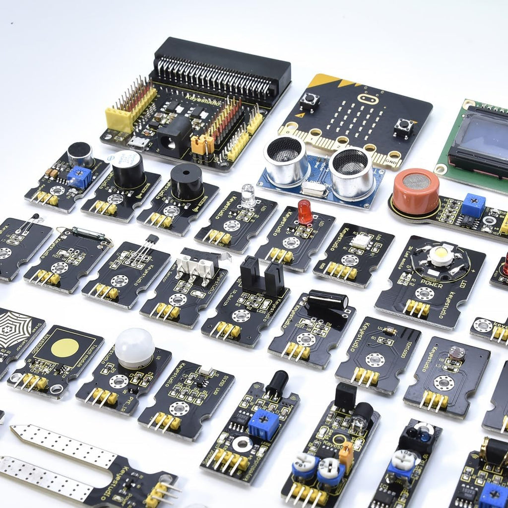 KEYESTUDIO 37 in 1 Box Starter Kit with BBC Microbit V2.2 Board, Great 37 Sensors Microbit Accessories Coding Electronics Kit for Teens Adults, Electric Circuit Learning with Tutorial