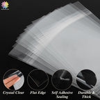 Mat Board Center Clear Resealable Plastic Sleeves, 8 1/8" x 8 1/4"