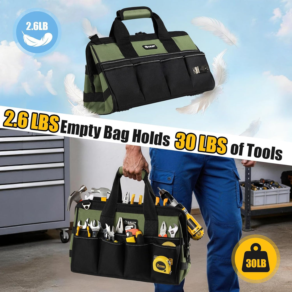 Heavy Duty Tool Bag 15-Inch, 16-Pocket Portable Empty Tool Box Organizer, Big Storage Toolbox Organization, Soft