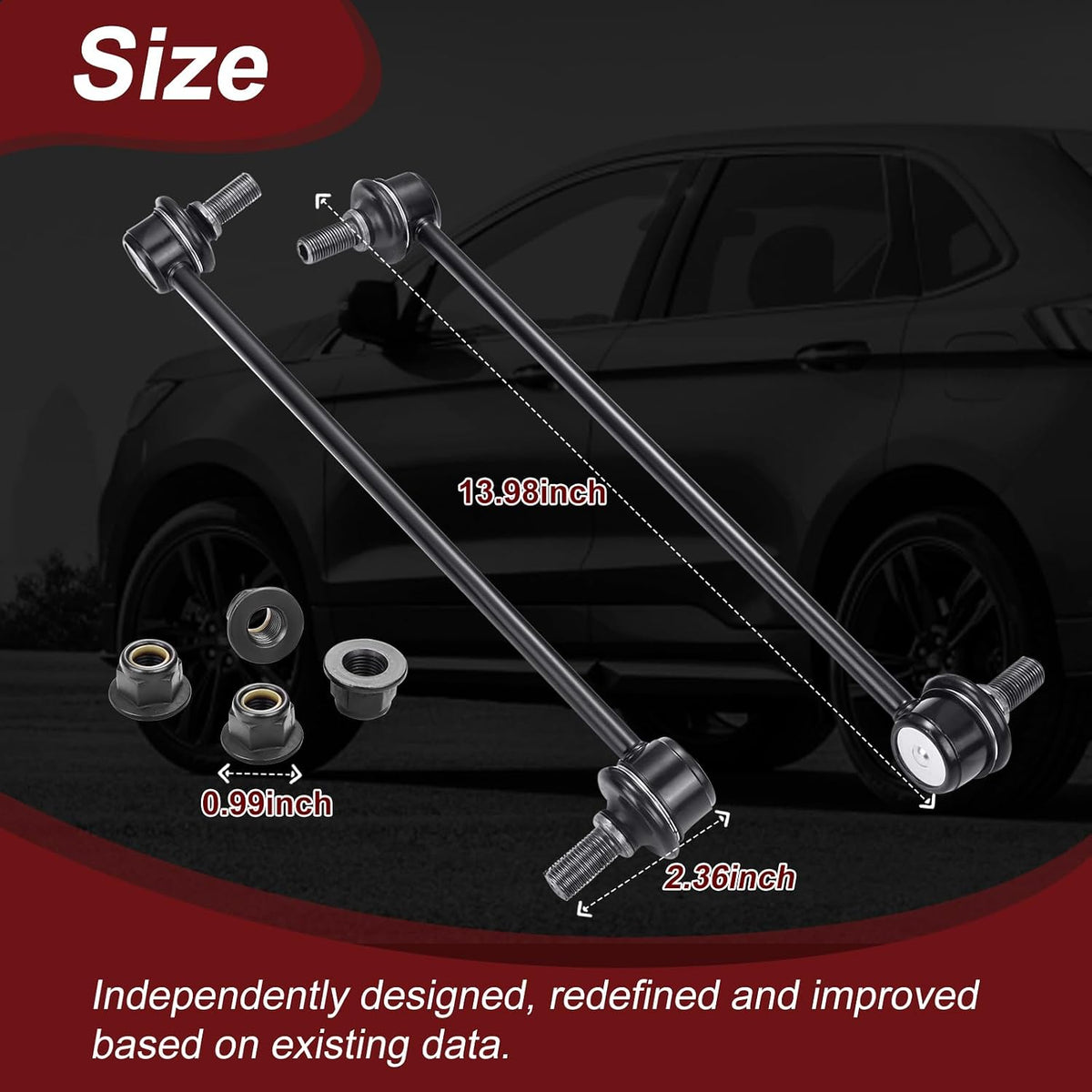 K750297 Sway Bar Links - Front Stabilizer Sway Bar Link Suspension Kit Compatible With Acura RDX 2007-2012 Honda CR-V 2007-2016