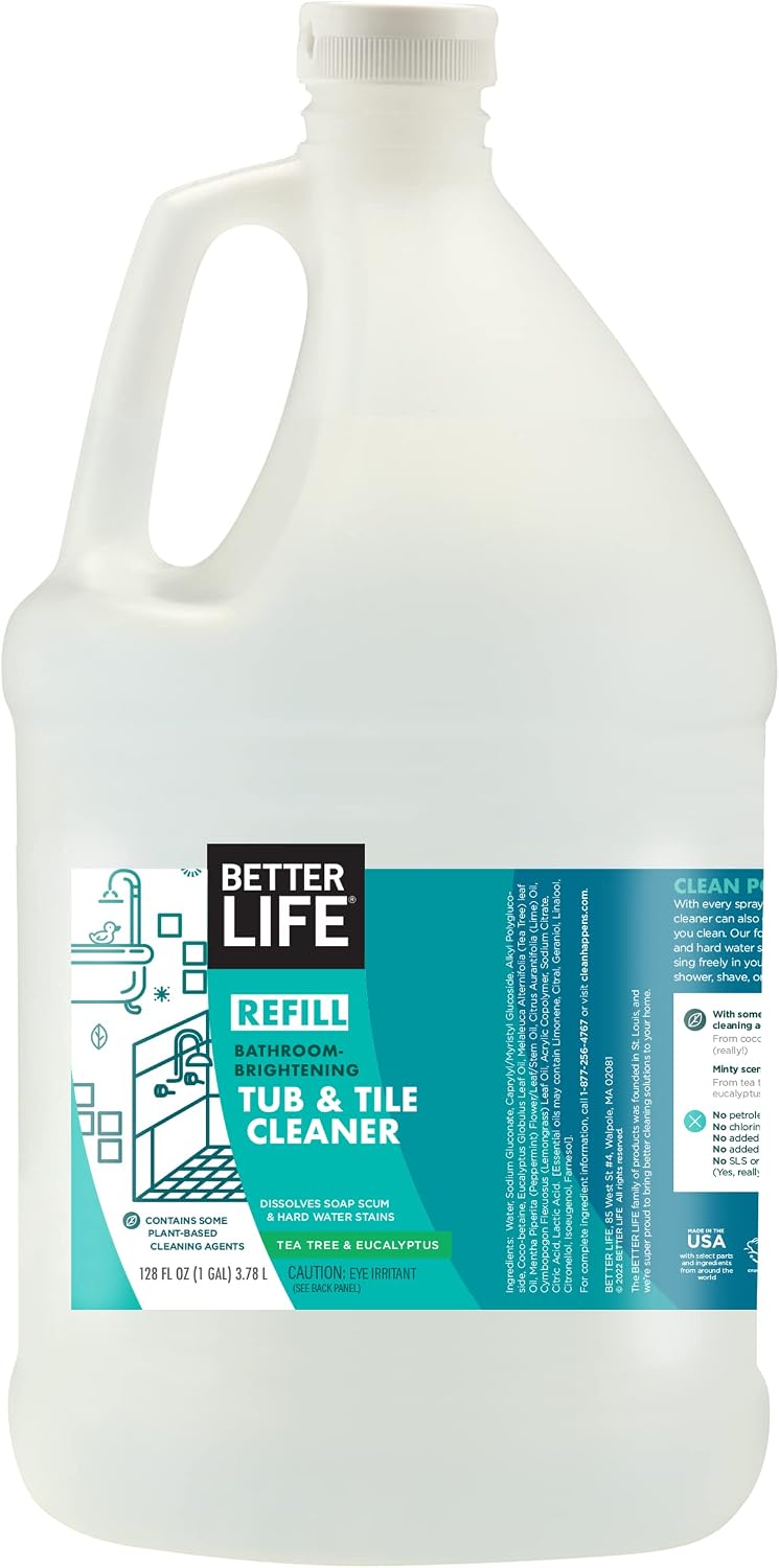 Bathroom Cleaner - Tea Tree Bathtub & Shower Cleaner Spray for Glass and Tile - Foaming Mold and Mildew Remover for