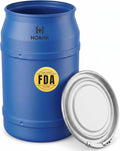 55-Gallon Open Head Water Storage Barrel, BPA Free, Emergency Water Supply - Eco Friendly - Lever-Lock Lid - Made in