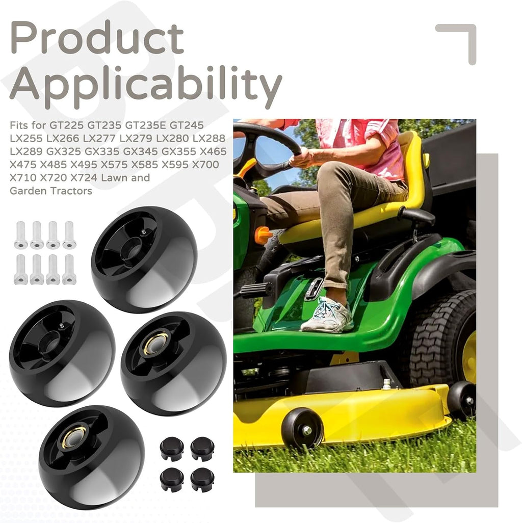 4 Set AM125172 Plastic Deck Gauge Wheel Kit Compatible with Joh-n Deere