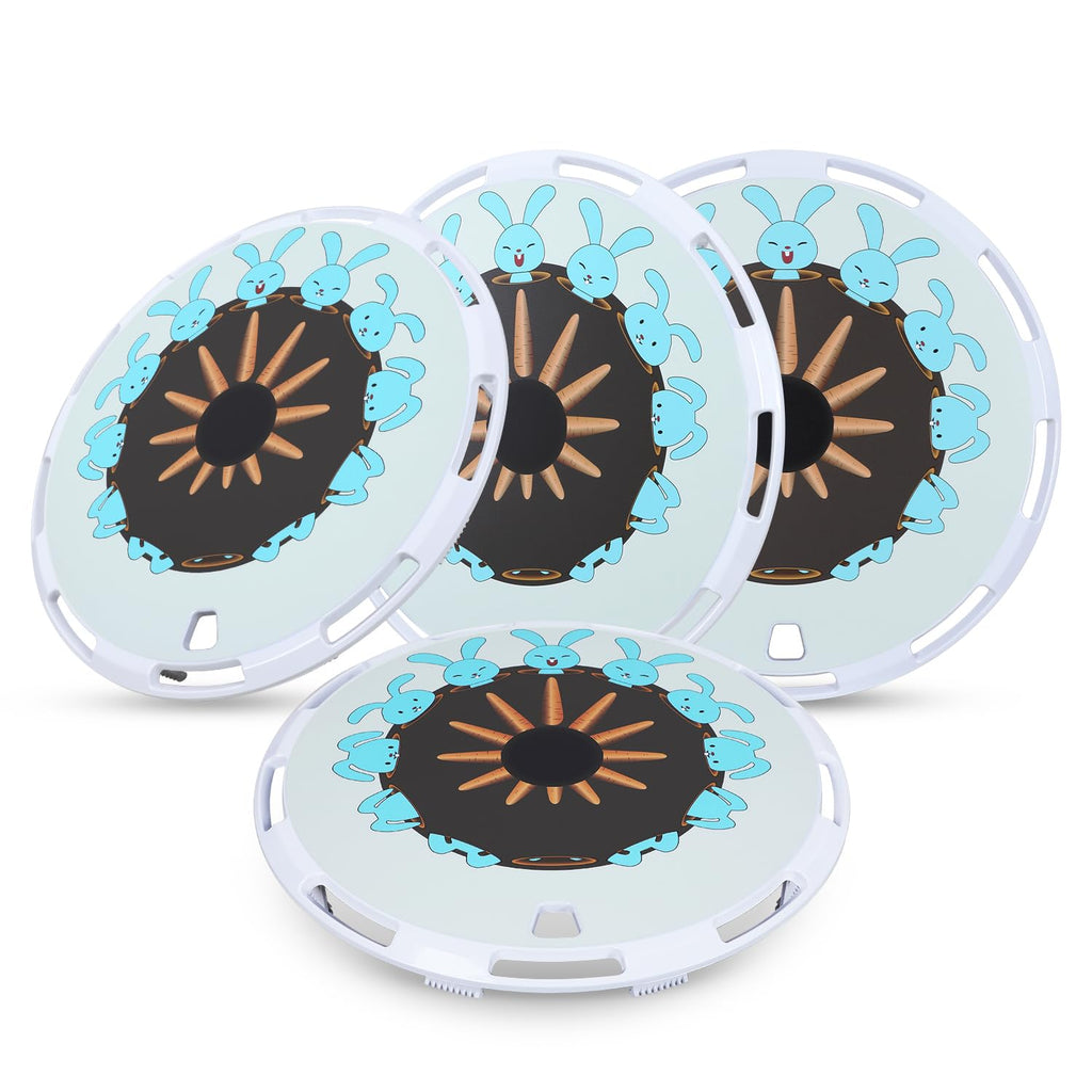 14 Inch Full Aero disc Wheel Covers for Steel Wheels White-Rabbit