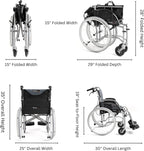 Red Lightweight Folding Wheelchair - 13.5 lbs, 18" Seat Width - with Swingaway Legrests, Anti-tippers, and Quick