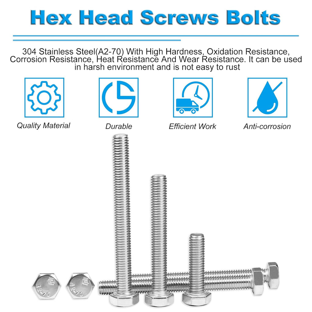 25 Pcs M8 Hex Bolts M8-1.25 x 25mm Hex Head Screw Bolt