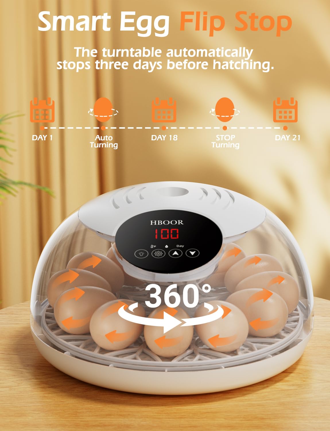 Incubators for Hatching Eggs, 12 Egg Incubator with Automatic Egg Turning and Temperature Humidity Control, Egg