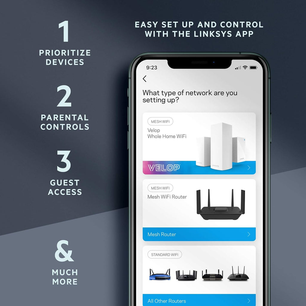 Mesh Wifi 6 Router, Dual-Band, 3,000 Sq. ft Coverage, 40+ Devices, Speeds up to 6.0Gbps - MR9600 (Renewed), 1-Pack
