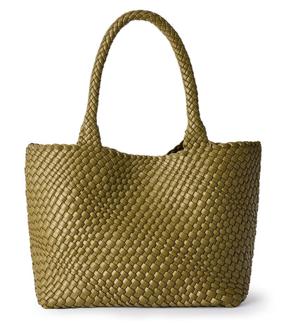 Woven Tote Bag for Women Soft Vegan Leather Large Shoulder Bag
