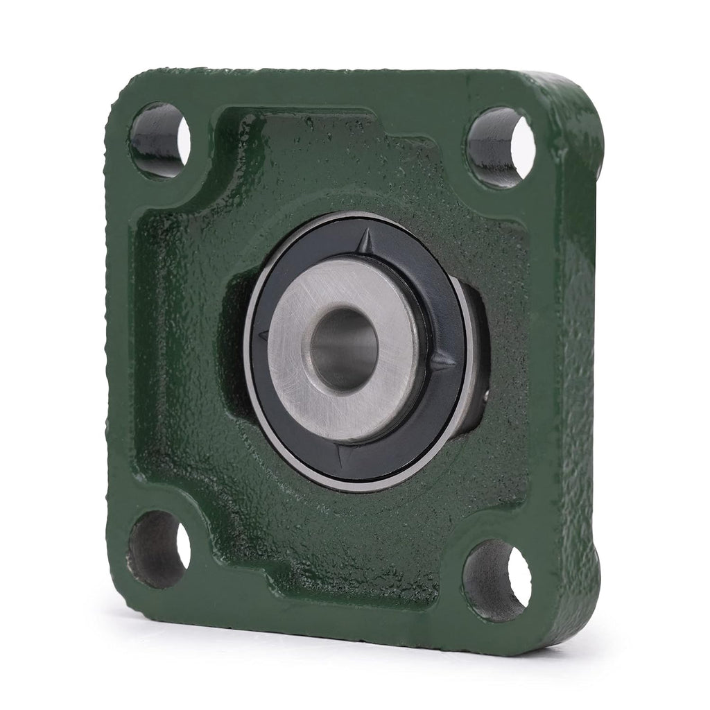 XIKE 2 Pcs UCF201 Bore 12 mm Pillow Block Square Flange Mounted Ball Bearings.