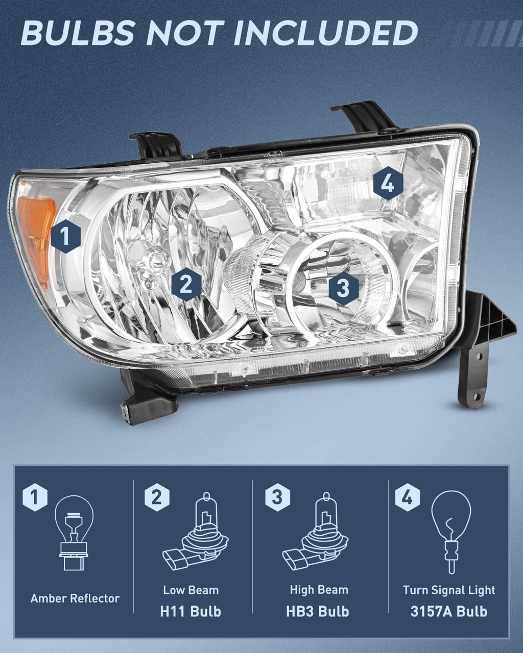 Nilight Headlight Assembly Compatible with Toyota Tundra 2007-2013