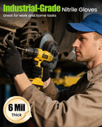 Black Disposable Nitrile Gloves, 6 Mil, X-Large, 100 Count