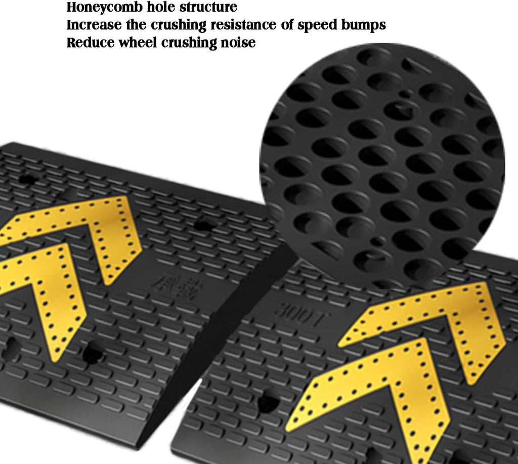 Rubber Speed Bump,2 Pack Vehicle Buffer Strip,Industry Rubber Curb,Wheel Stop Stoppers for Car,Truck,Trailer and