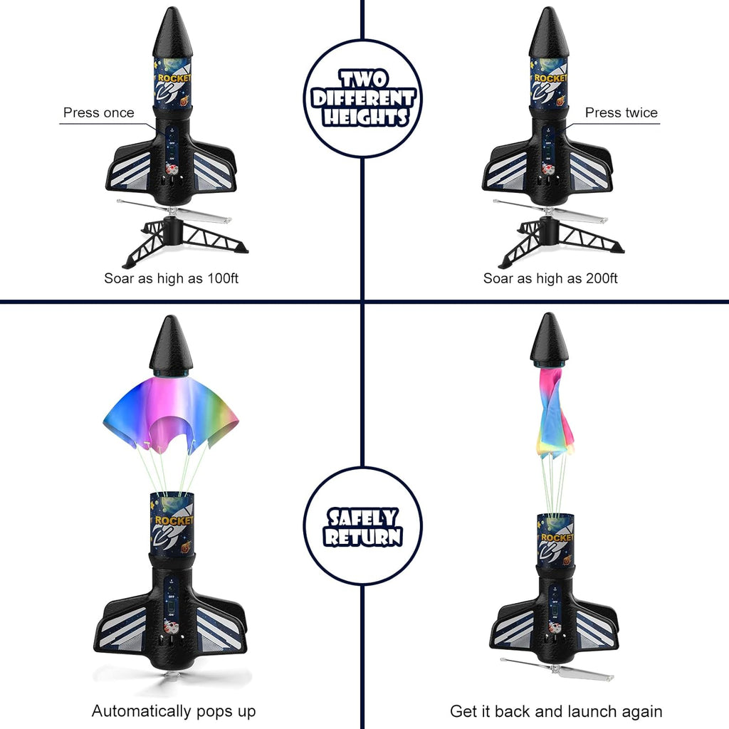Rocket Launcher for Kids, Self Launching Motorized Air Rocket Toy | Outdoor Toys for Ages 8-12, Model Rockets with