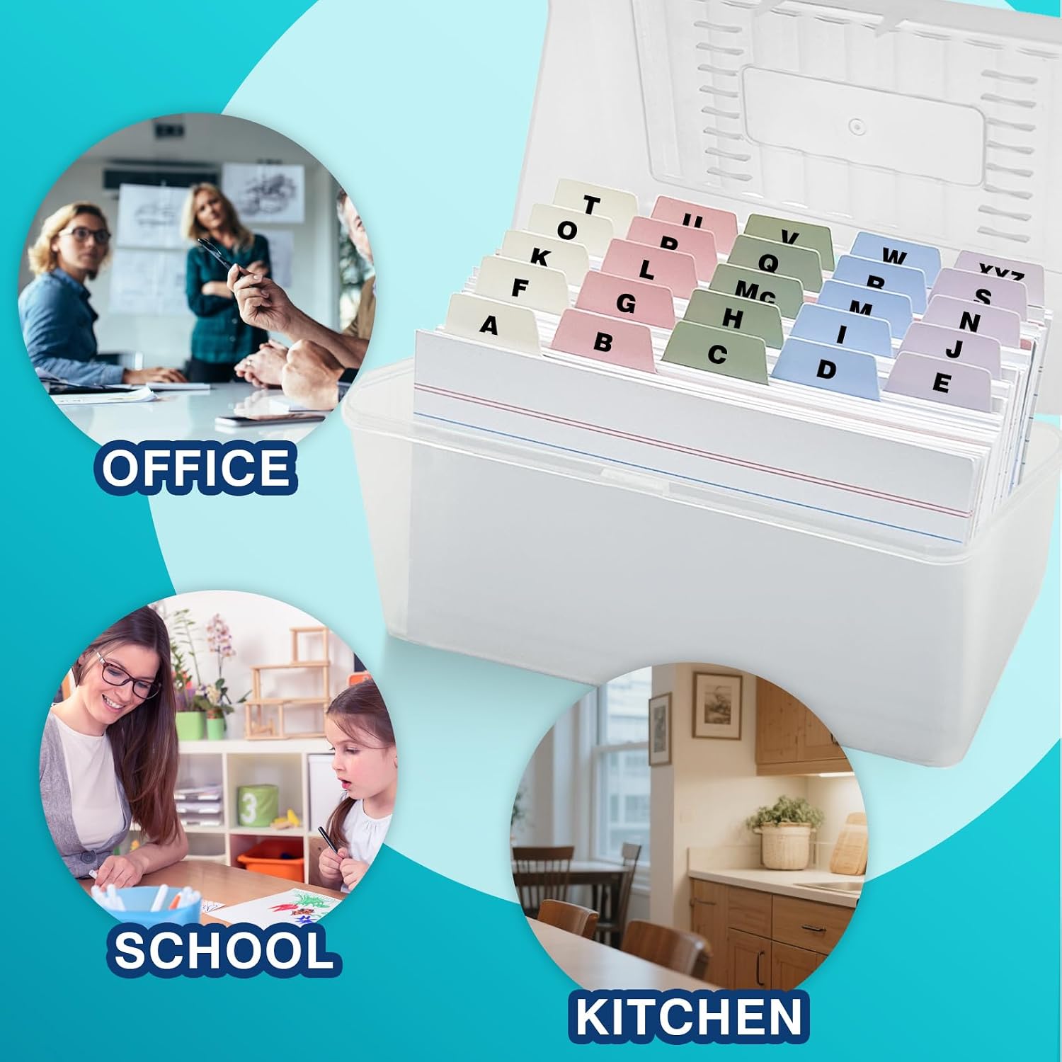 4"x6" Plastic Index Card Dividers, Pastel Colors, 25 Pack | Heavyweight, A-Z, Made of Polypropylene, Alphabetical