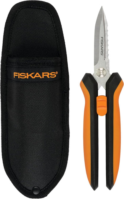 Pruning Shears for Gardening, Multipurpose 8" Garden Shears with Sheath and SoftGrip Handle, Great for cutting