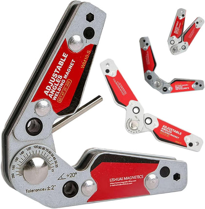 Adjustable Angle Welding Magnet 20°–200° – Heavy Duty Magnetic Welding Holder with 77Lbs Holding Force, Hex Wrench