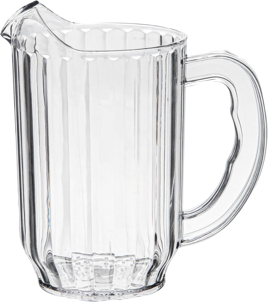32 oz Clear Plastic Water Pitcher, Contoured Lip, 1 Count