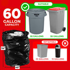 55-60 Gallon Contractor Trash Bags, 150 Count, Black