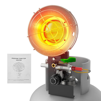 Propane Heater, Propane Heater Outdoor, Propane Tank Top Heater with 3 Heat Settings, Tip-Over Protection & Safety