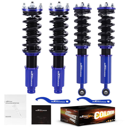 Coilovers for Honda CR-V 1996-2001, Height Adjustable Coilovers Suspension Kit, Preset Damping Lowering Kit Blue