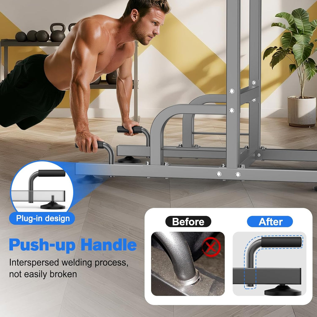Power Tower Pull Up Bar Station Workout Dip Station for Home Gym Strength Training Fitness Equipment
