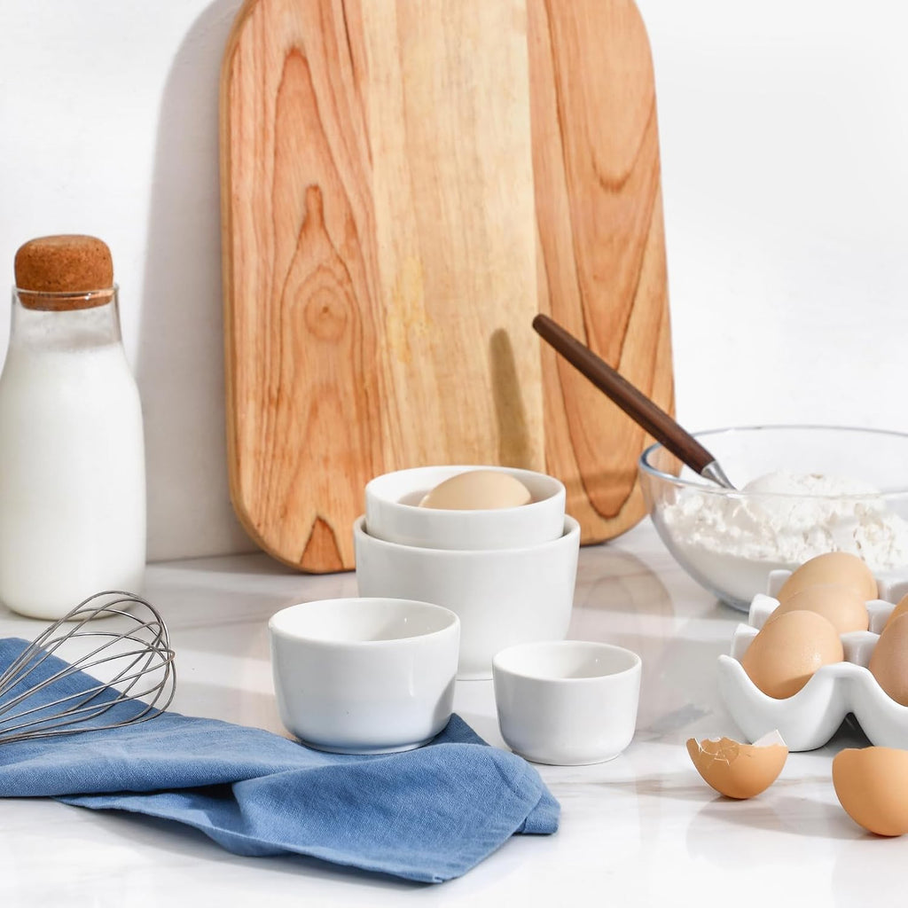 Mini Ramekins 2 OZ, Ceramic Dipping Sauce Cups, Set of 6, White