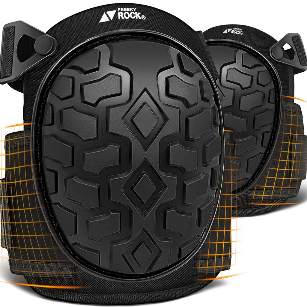 Gel Knee Pads for Work, Professional Knee Pads for Men Women with Soft Foam, Heavy Duty Cap, Adjustable Straps