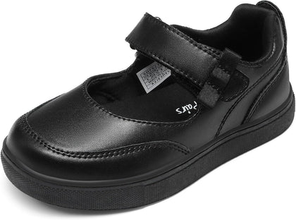 Girls Mary Jane Toddler School Shoes | Adjustable Strap Uniform Sneakers Durable Toe Flexible Non-slip Flats Easy On