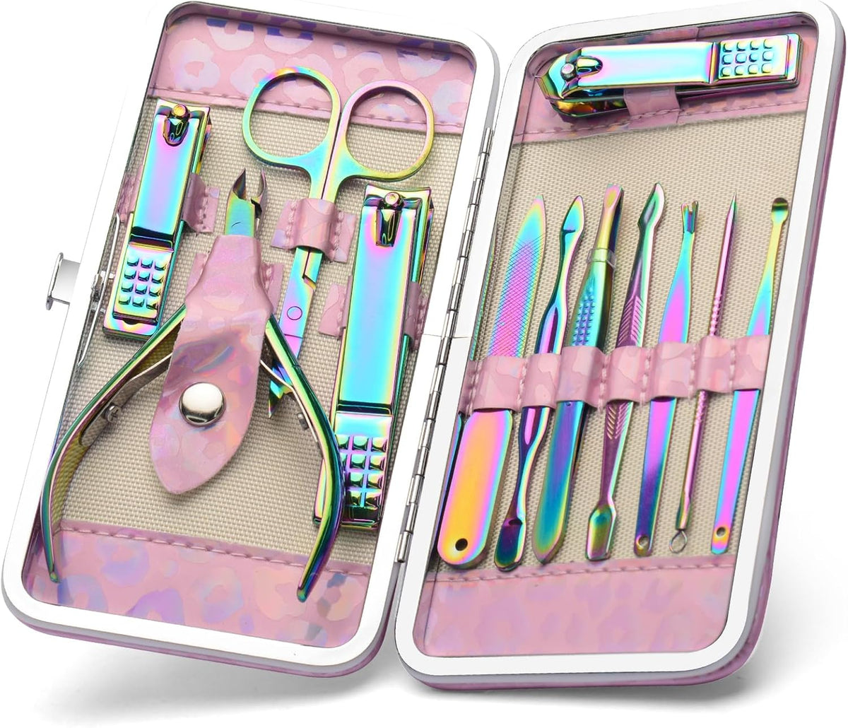 12-Piece Manicure Set, Professional Nail Clipper Kit with Travel Case