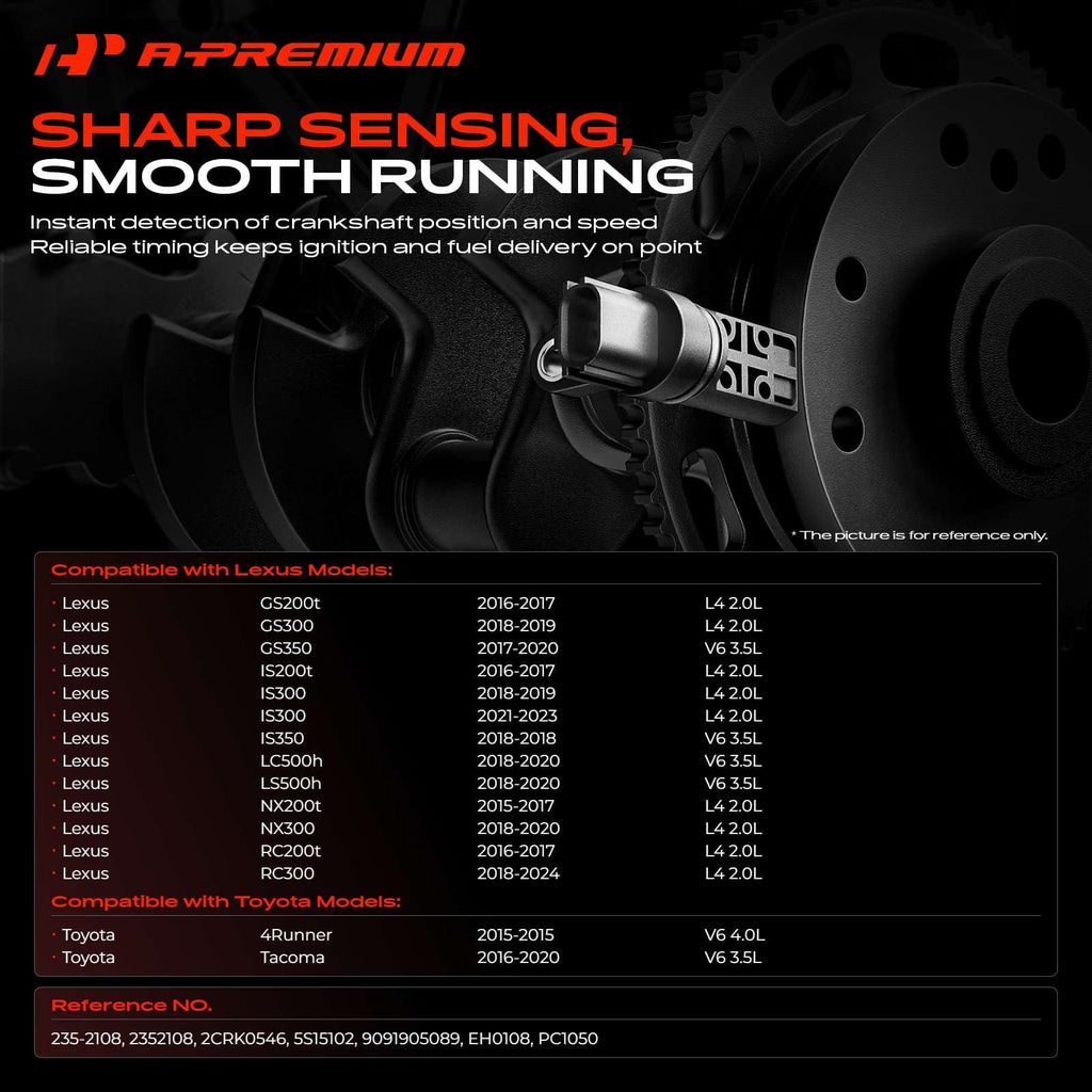 A-Premium Engine Crankshaft Position Sensor Compatible with Toyota, Lexus